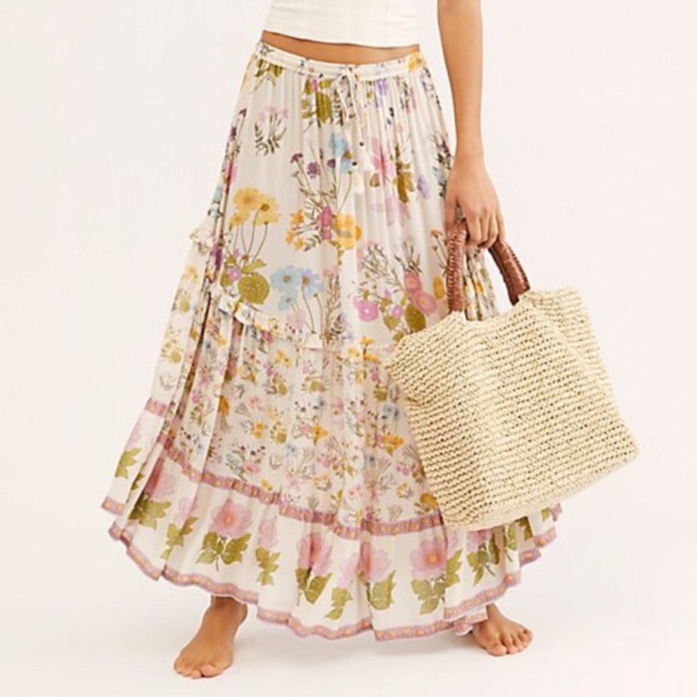 Spell Wild Bloom Maxi Skirt in Cream - Picture 2 of 7